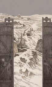 朱正发作品《生机》 规格：240×125cm 入选中国美协主办的神圣长白全国中国画作品展